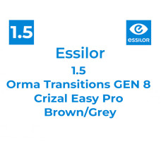 Оптична лінза Essilor 1.5 Orma Transitions GEN S Crizal Easy Pro Brown/Grey