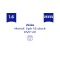 Оптична лінза для окулярів Zeiss Monof. 1.6 Sph stock DVP