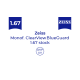 Оптична лінза для окулярів Zeiss Monof. ClearView 1.67 BlueGuard stock DVP