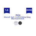 Оптична лінза для окулярів Zeiss Monof. Sph 1.5 PFX Extra Grey (EGR) BlueGuard stock