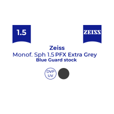 Оптична лінза для окулярів Zeiss Monof. Sph 1.5 PFX Extra Grey (EGR) BlueGuard stock
