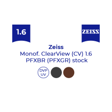 Оптична лінза для окулярів Zeiss Monof. ClearView FreeForm 1.6 PFXBR (PFXGR) BlueGuard stock 